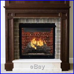 Vent Free Gas Log Set 30 Thermostat Heater Fireplace Insert Remote 33,000 BTUs
