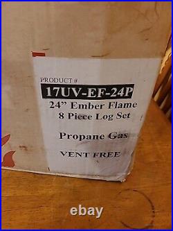 Vent Free NOS Propane Gas Appalachian USA Flame Fireplace Insert W 9 Pc Logs 24