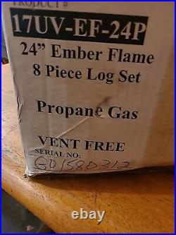 Vent Free NOS Propane Gas Appalachian USA Flame Fireplace Insert W 9 Pc Logs 24