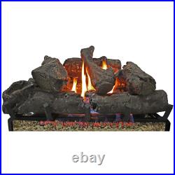 Vent Free Propane Flame Gas Fireplace Logs Insert Adjustable Height Fire 24 in
