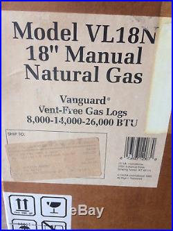 Vent free log fireplace 18 inch new
