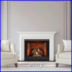 Vented Gas Fireplace Log Set 18 in. 45000 BTU Ceramic Natural Gas Glowing Embers