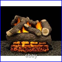 Vented Gas Fireplace Log Set 24 in. 65000 BTU/hr Glowing Embers Propane Concrete