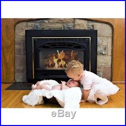 Vented Gas Fireplace Logs 30 in. 60K BTU Variable Flame Optional Remote Control