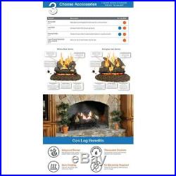 Vented Gas Fireplace Logs Set 18 Natural Vent Free Fire Place Insert Realistic