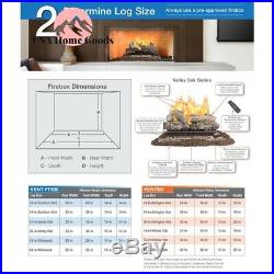 Vented Gas Log Set 24 Willow Oak Realistic Glowing Embers Decorative Fireplace