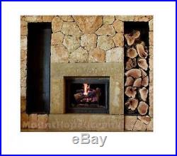 Vented Natural Gas Fireplace Log Set 18 50,000 BTU Burner Insert Fire Grate Oak