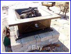Vented Natural Gas Fireplace Log Set 18 50,000 BTU Burner Insert Fire Grate Oak