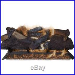 Vented Natural-Gas Fireplace Logs 18-Inch 6-Piece Hand-Painted Cement Log Set