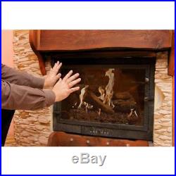 Vented Natural-Gas Fireplace Logs With Dual Burner 24-In Burnt River Oak Log Set