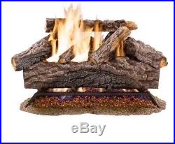 Vented Natural-Gas Log Set 18-Inch Charred River Oak Logs Decorative Fireplace