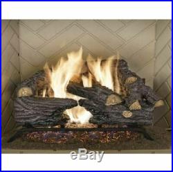 Vented Natural Gas Log Set Fireplace Insert Fire Heater Chimney Indoor Home Best