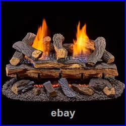 Ventless Dual Fuel Gas Log Set 24 In. Berkshire Split Oak Remote Control