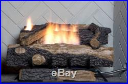 Ventless Fireplace Log Gas Large Natural Indoor Decorative Artificial Insert Set