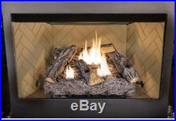 Ventless Gas Fireplace Logs 24 in. Dual Fuel 1300 sq ft Heat Capacity Thermostat