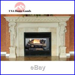 Ventless Natural Gas Fireplace Logs 24 Oakwood With Thermostatic Control Auto-Off