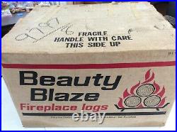Vintage Unused Beauty Blaze Gas Fired Fireplace Logs Burner 5420 20 withBox