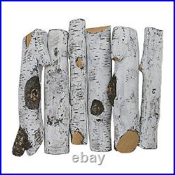 White Birch Wood Logs Set for Gas Inserts Vented Propane Fireplaces Fire Pit
