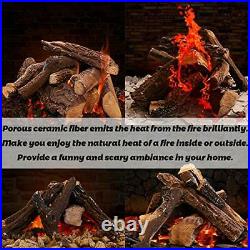 Wood Logs Fireplace Log Set For Indoor Gas Inserts Vented Electric Gel Propane V